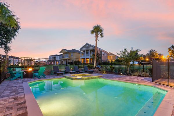 Go for an evening swim in this inviting pool