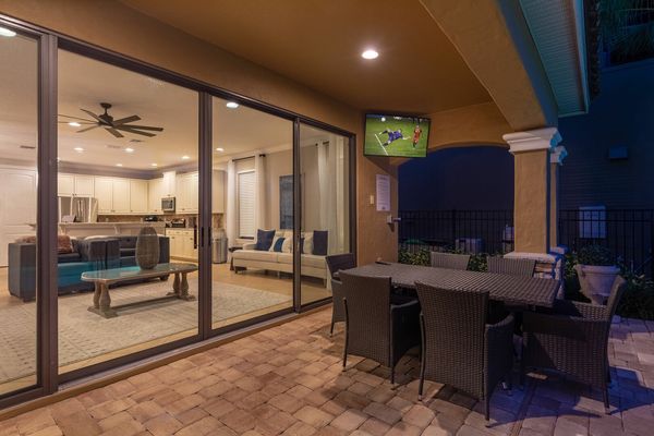 Enjoy a meal al fresco at the outdoor dining area