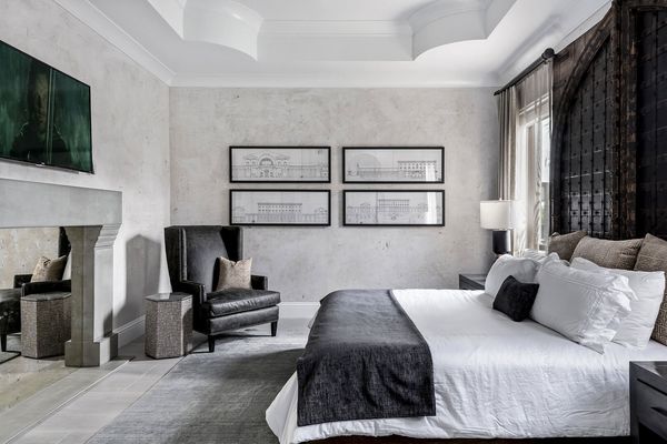 The Chateau Suite is located on the first floor and has a beautiful King bed