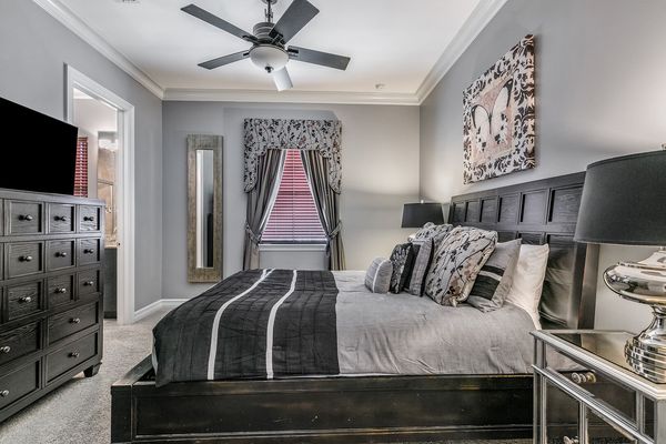 Master Suite 7 with a 32-inch TV and DVD Player