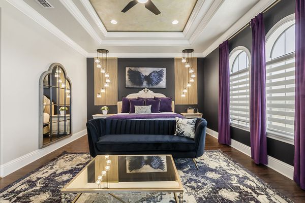 Relax in this King bedroom with a luxurious furnishing