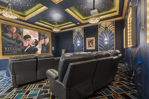 Watch a favorite movie on the giant projector screen while surrounded by some favorite characters watching experience