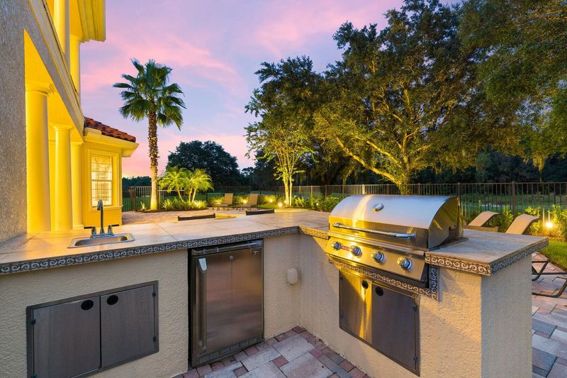 A fully-equipped summer kitchen for outdoor meals