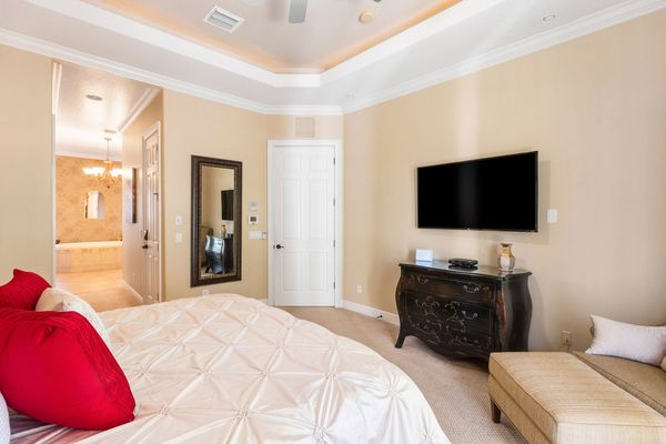 Comfortable master suite complete with a TV