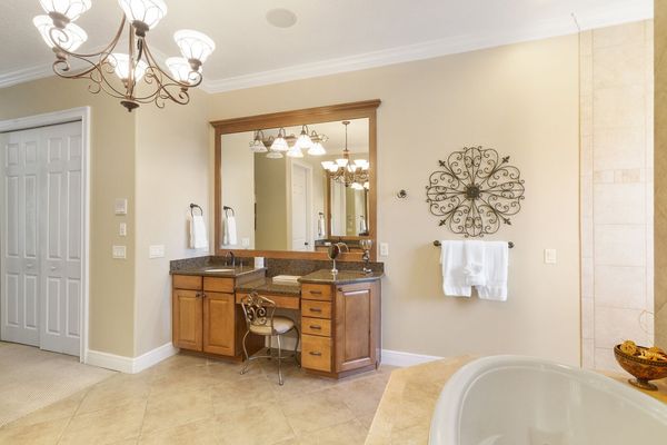 Vanity in the master bathroom
