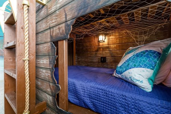 The room features two twin beds