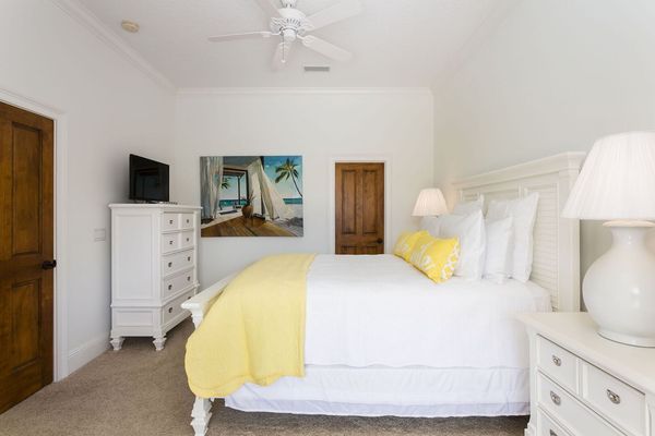 Beach theme bedroom with a Queen bed