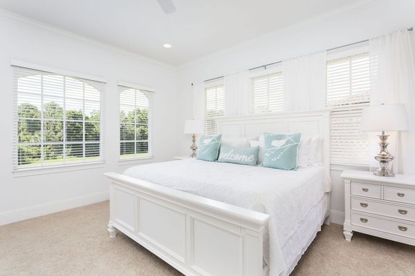 Sleep easy in this dreamy, modern second floor master bedroom