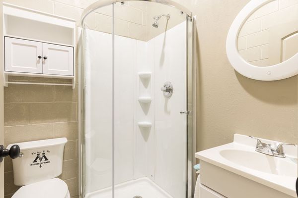 The kids bathroom has their own shower as well