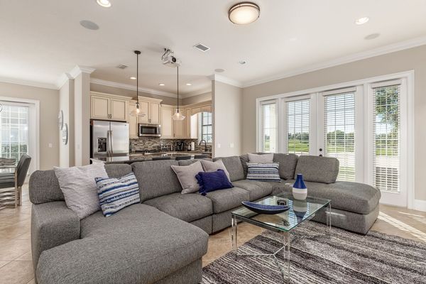 Head inside to a luxurious home with a spacious open living area