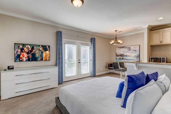 Enjoy a spacious and bright open room complete with a TV