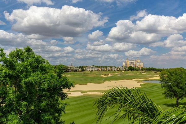 You can see the Reunion Grande and the golf course from your private balcony