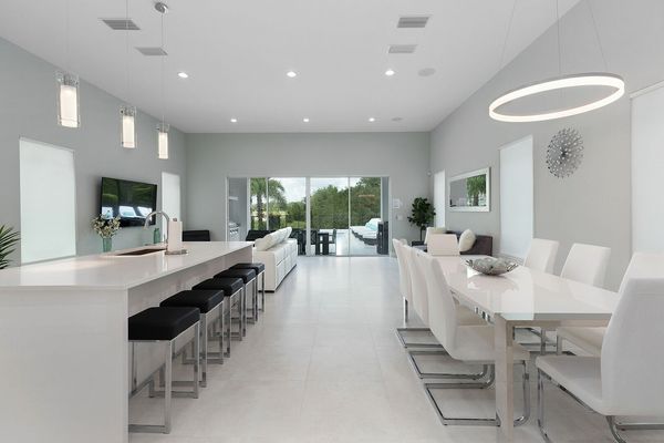 The living area has a contemporary design