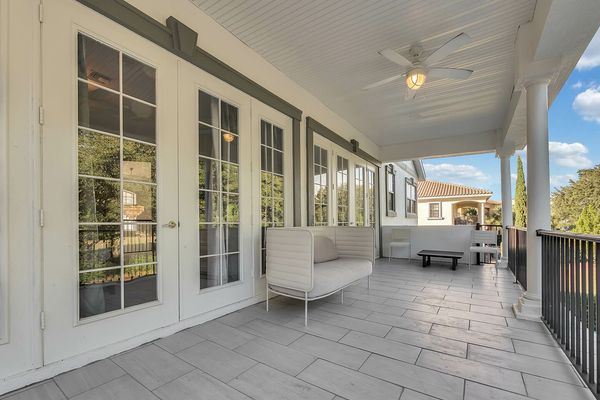 Lounge outside on the second floor balcony