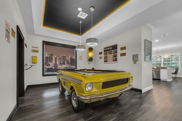 1967 Mustang slate pool table with working Taxi phone and traffic lights