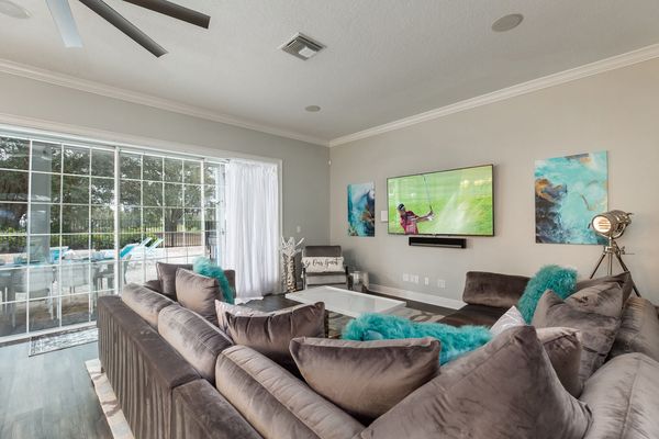 Watch a show on your own 75 inch TV, with Apple TV, upgraded cable package and Sonos sound