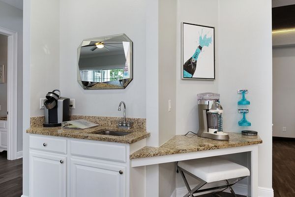 Enjoy the wet bar that features a margarita mixer and kuerig