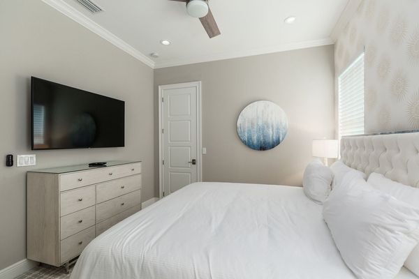 King-size bed and SMART TV
