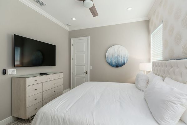 King-size bed and SMART TV