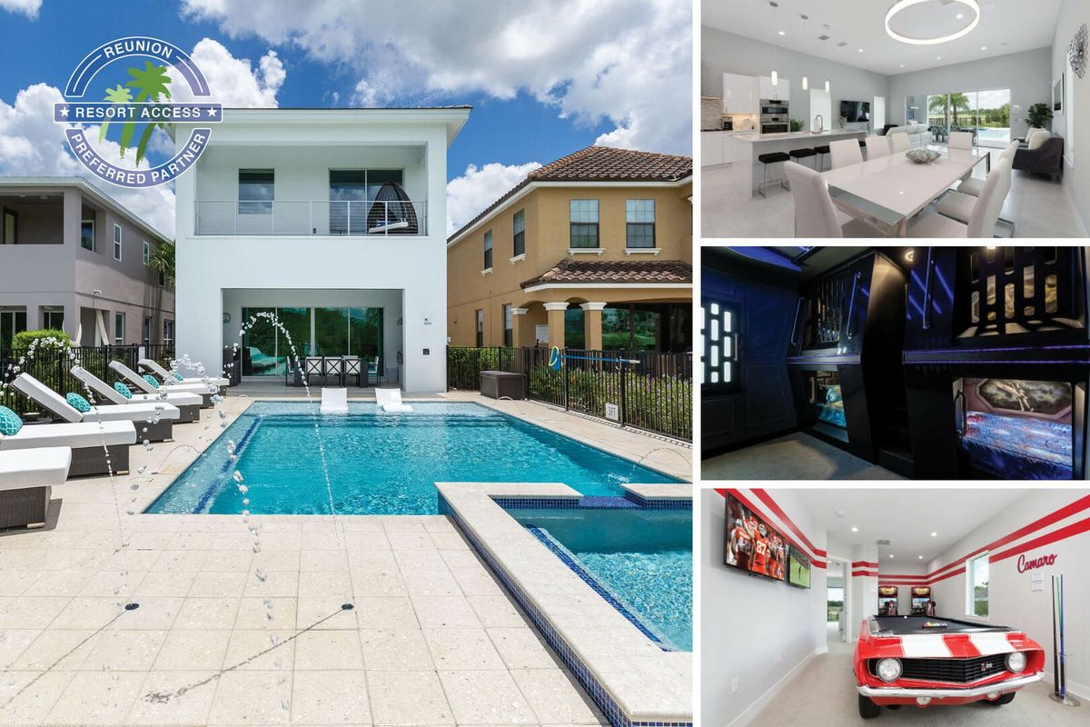 Modern Luxury Villa is a custom-built villa with a West facing pool, splash pad, movie room, and custom kids bedroom  | Photos updated: July 2022
