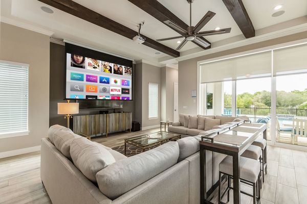 This spacious area is designed for entertaining