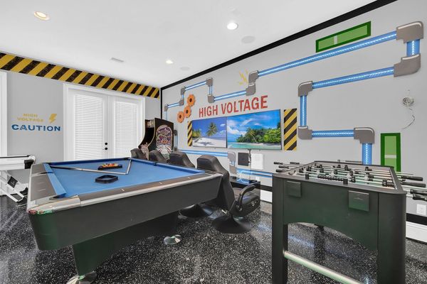 Challenge your family members to a game of foosball, pool or air hockey