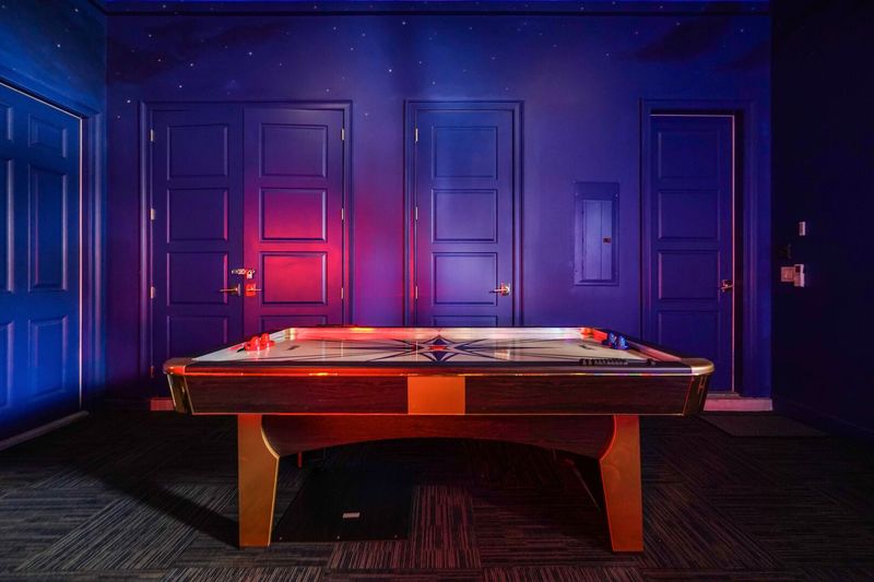 Challenge the family to an epic showdown on the air hockey table
