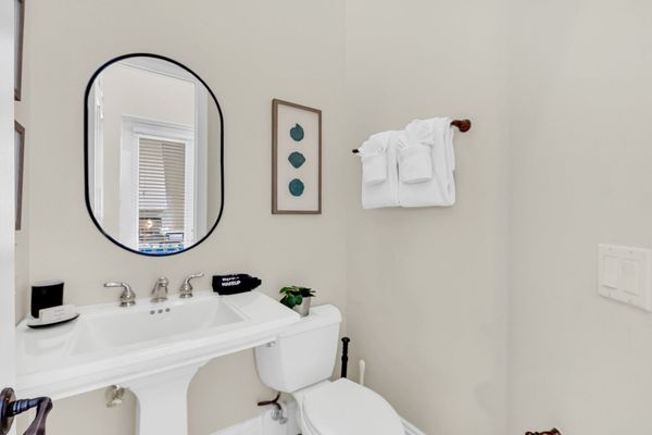 Half bathroom on the first floor