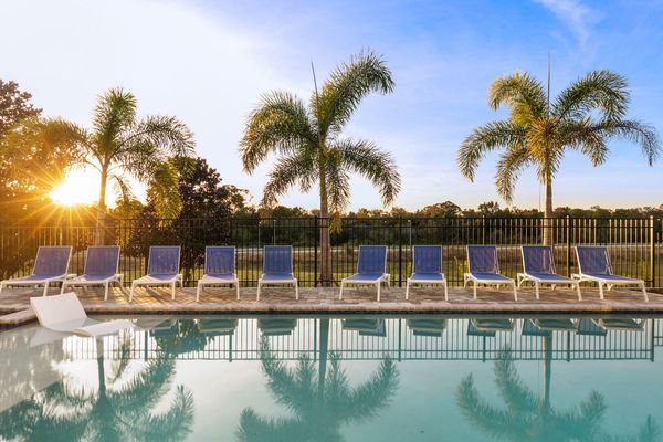 Take in gorgeous sunsets from your private patio