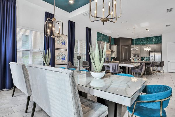 The formal dining table seats 11