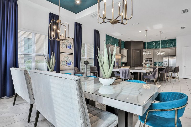 The formal dining table seats 11