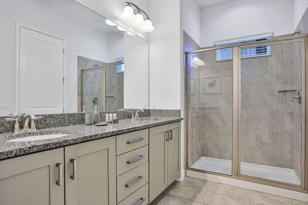 There's plenty of space for you and a loved one to get ready in the morning