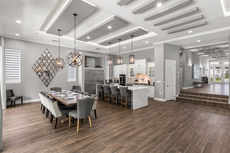 Admire the urban-modern style of the living area