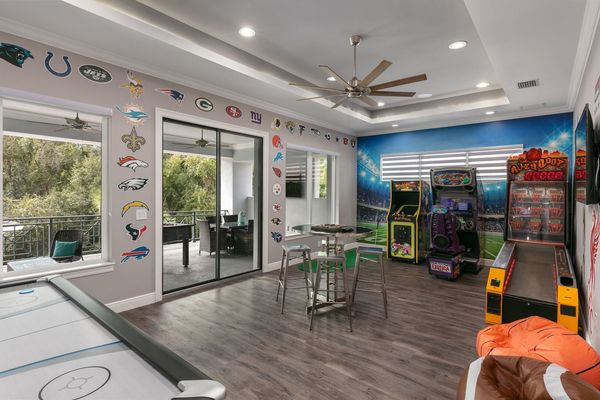 Have some fun in the upstairs game room