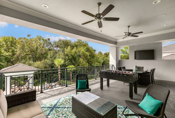 Enjoy drinks on the balcony play some foosball