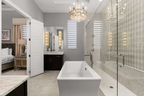 This beautiful ensuite bathroom is perfect of getting ready for the day ahead