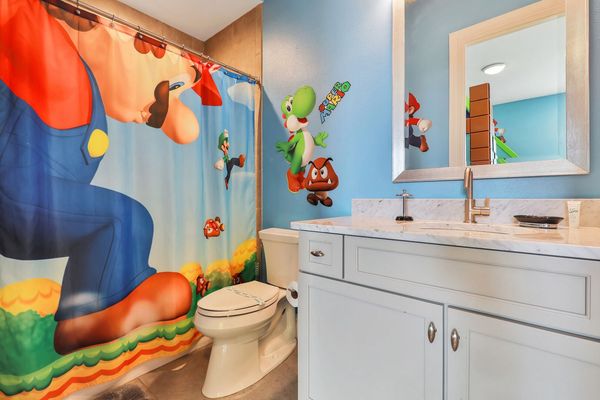 The ensuite bathroom