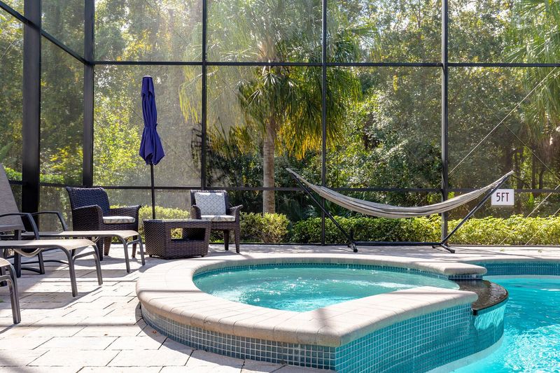 Relax in the hammock or spillover spa