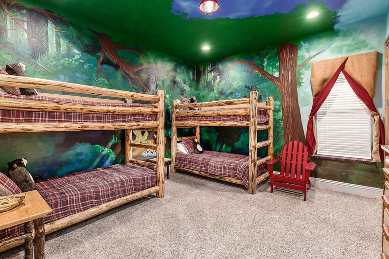 This fun kids bedroom will give kids the feel of the outdoors