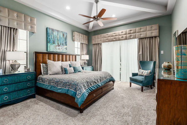 The second master suite has direct access to the patio.