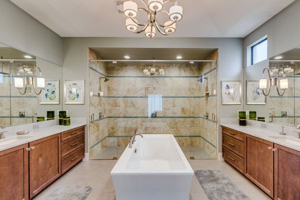 The beautiful ensuite bathroom