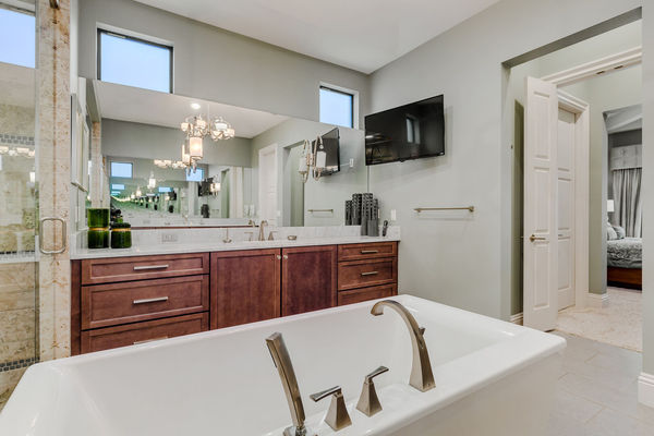 Get ready at the large dual vanity