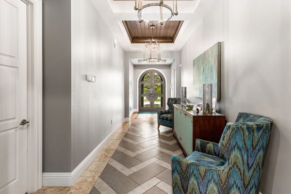 The foyer is exquisitely detailed