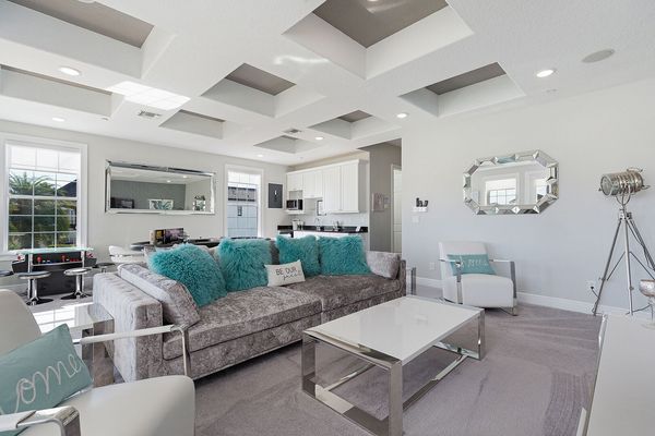 Spend a fun night in surrounded by family in the upstairs family room