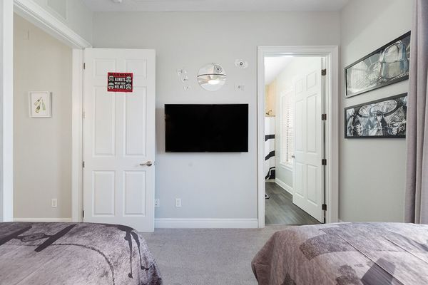 Complete with a TV and access to a Jack and Jill bathroom