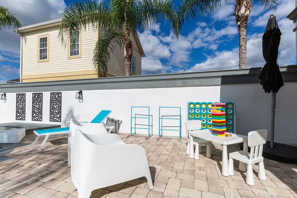 Kids can play at the outdoor kids zone while the adults chat