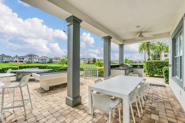 Dine al fresco while admiring stunning views of the Arnold Palmer course