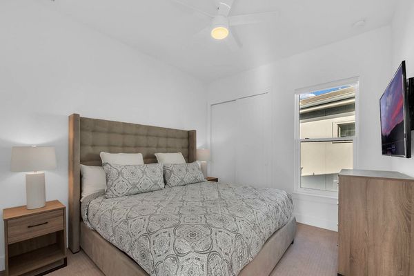 Relax after a day of fun in this king bed