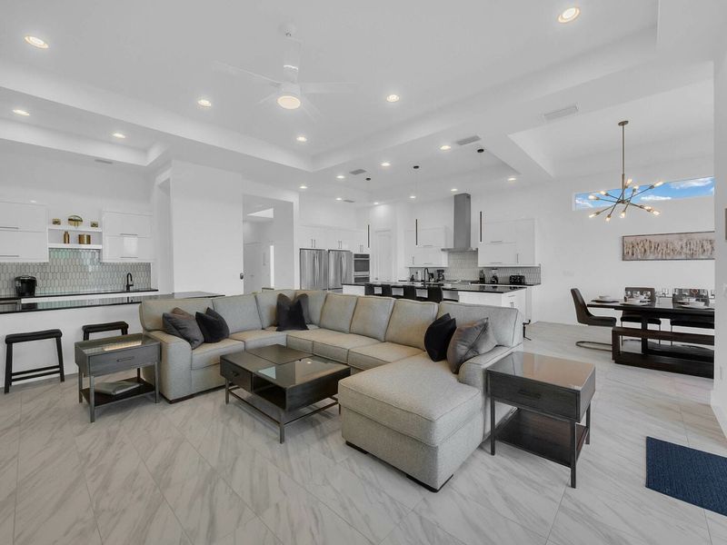 The large open-concept floor plan is great for bringing the whole family together