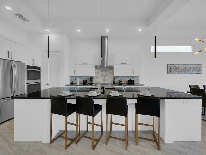 Sit and relax with a cup of coffee at the breakfast bar
